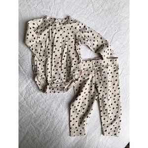 TINYCOTTONS Cotton Jersey Animal Print Bodysuit and Leggings Sz 6 Months